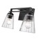 Z-Lite Lyna Vanity, 2-Light, 16 In.W x 6.5 In.L x 9 In.H, Matte Black/Clear 823-2V-MB - alternate 6